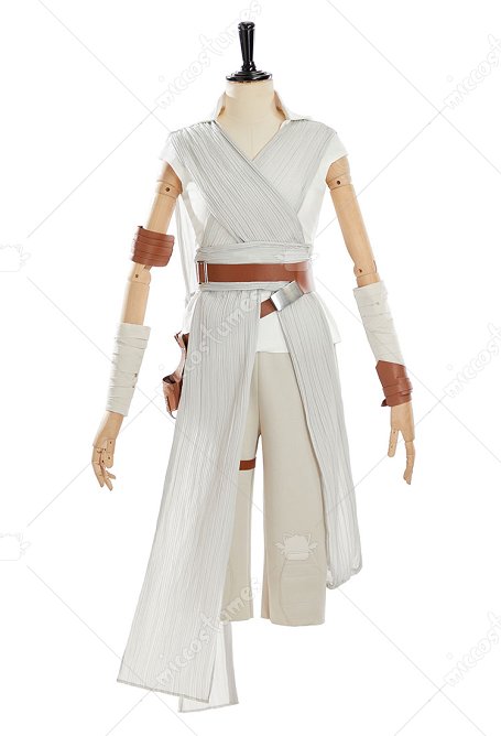 La guerra de las galaxias  Rey Skywalker Cosplay Traje Top y pantalón con túnica y cinturón.