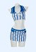 Retro Nautical Style Two-piece Swimsuit Striped Anchor Print Top and Skirt