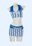 Retro Nautical Style Two-piece Swimsuit Striped Anchor Print Top and Skirt