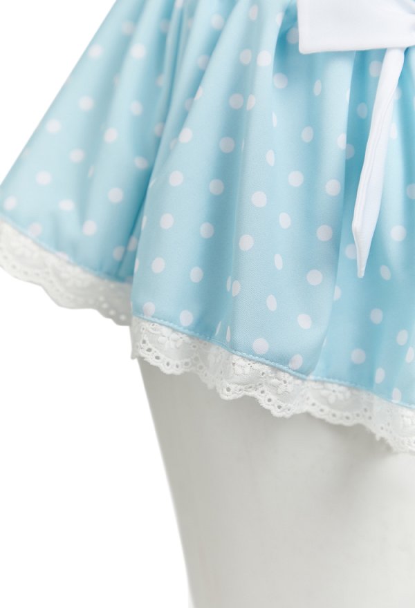 Maillot de bain deux pièces rétro bleu à pois avec haut à bretelles volantées et jupe-short taille haute