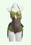 Medieval Retro estilo secado traje de baño de una sola pieza Halter cuello traje de baño con mangas desmontables