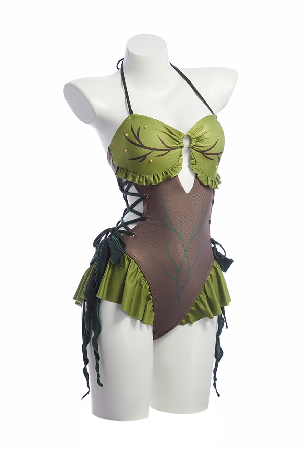 Medieval Retro estilo secado traje de baño de una sola pieza Halter cuello traje de baño con mangas desmontables Medieval Retro estilo secado traje de baño de una sola pieza Halter cuello traje de baño con mangas desmontables