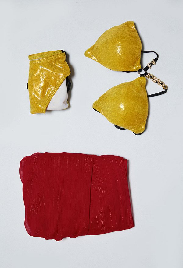 Ensemble bikini sexy deux pièces inspiré de Faye Valentine dans Bebop avec cache-maillot