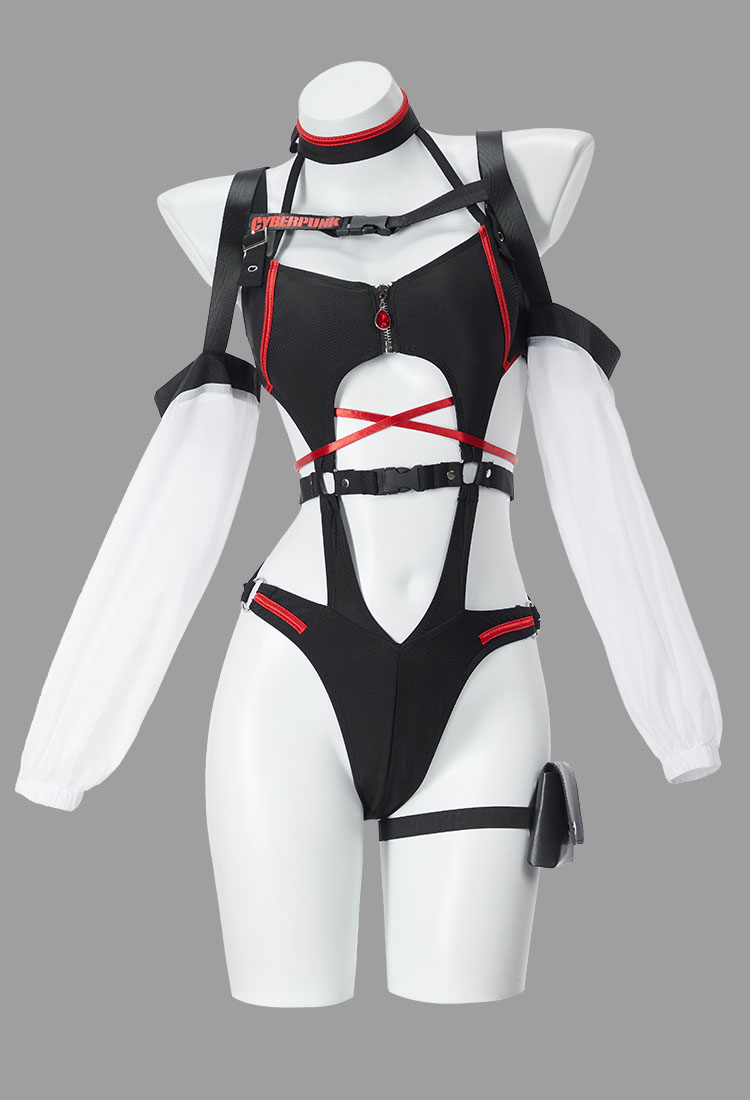 Traje de baño de una pieza con cuello halter y corte derivado de Cyberpunk Lucy Traje de baño estilo Cyberpunk