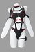 Cyberpunk Lucy Derivative Cutout Halter Neck One-piece Swimsuit Cyberpunk Style Swimwear