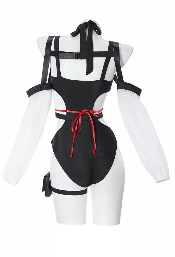 Traje de baño de una pieza con cuello halter y corte derivado de Cyberpunk Lucy Traje de baño estilo Cyberpunk