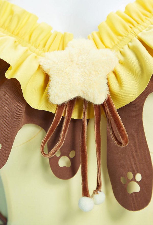 Pompompurin Derivado Adorable traje de baño halter con volantes y diadema