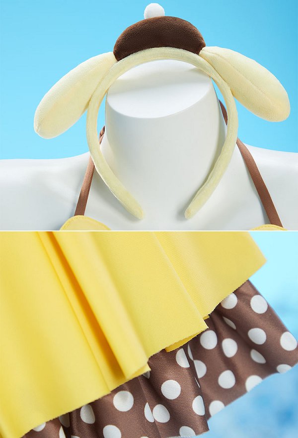 Pompompurin Derivado Adorable traje de baño halter con volantes y diadema