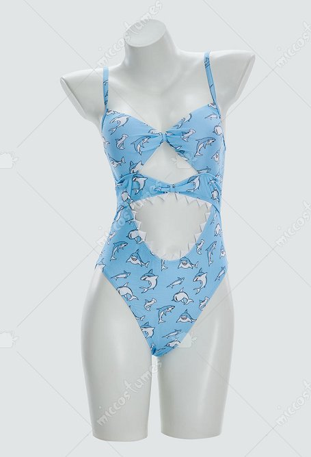 Mono de baño de una pieza con estampado de tiburón mono de mandíbula de tiburón