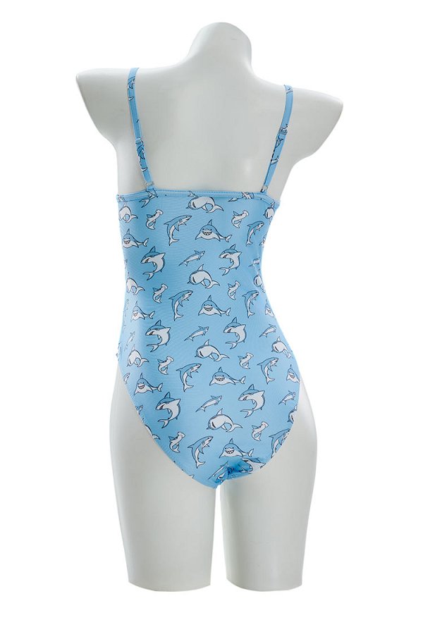 Mono de baño de una pieza con estampado de tiburón mono de mandíbula de tiburón