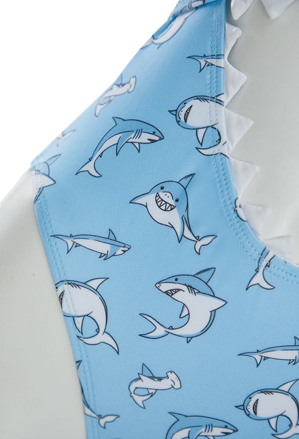 Mono de baño de una pieza con estampado de tiburón mono de mandíbula de tiburón