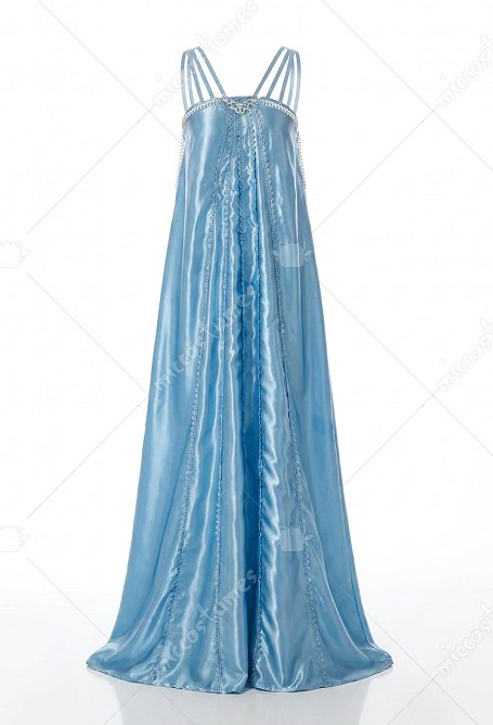 SW Amidala Cosplay Costume Blue Pearl-Chain Dress