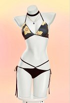 My Dress-Up Darling Marin: Conjunto de Baño Derivado Bikini Separado Estampado con Top de Cuello Halter y Tanga Incluye Collar My Dress-Up Darling Marin: Conjunto de Baño Derivado Bikini Separado Estampado con Top de Cuello Halter y Tanga Incluye Collar