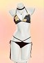 My Dress-Up Darling Marin: Conjunto de Baño Derivado Bikini Separado Estampado con Top de Cuello Halter y Tanga Incluye Collar