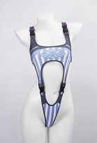 Fern Derivative Einteiliger One Piece Badeanzug mit Cut Out Streifen Swimsuit Bikinis