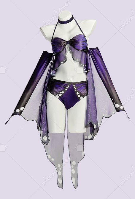 Bañador retro de dos piezas con estampado de mariposas bañador gótico negro y morado degradado con pareo y gargantilla