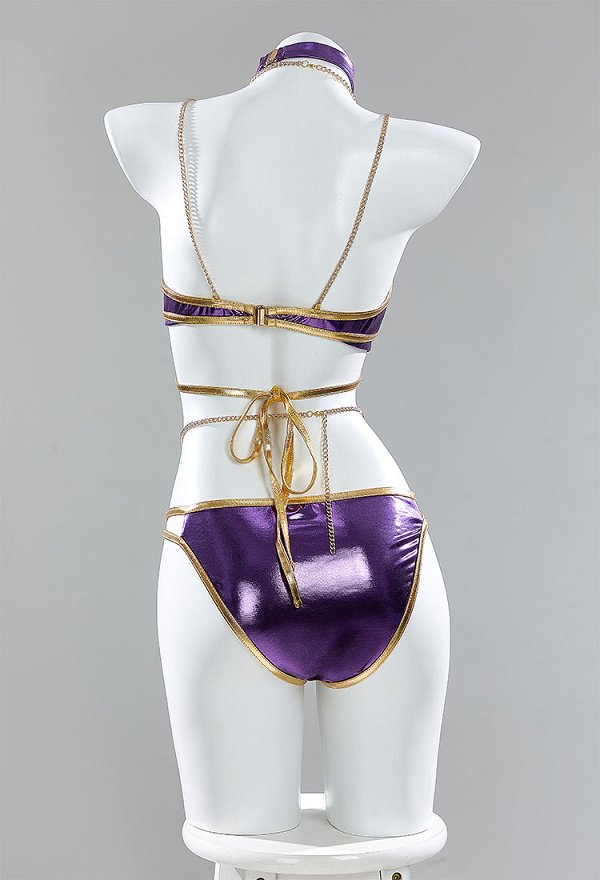 Conjunto de bikini derivado de Shadowheart, traje de baño de dos piezas con top halter y braguita y falda cruzada de gasa Conjunto de bikini derivado de Shadowheart, traje de baño de dos piezas con top halter y braguita y falda cruzada de gasa