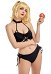 Miccostumes Swimsuits Gothic Lolita for Bathing Sexy Bikini Set Halter Cross Rope Top and Side Lace-up Shorts Two Piece Bathing Suit Swimwear