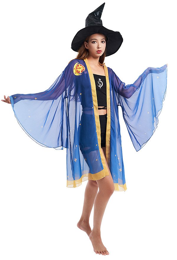 Miccostumes Trajes de baño Mona Derivado Cubierta Estampados de estrellas Haori Kimono de gasa