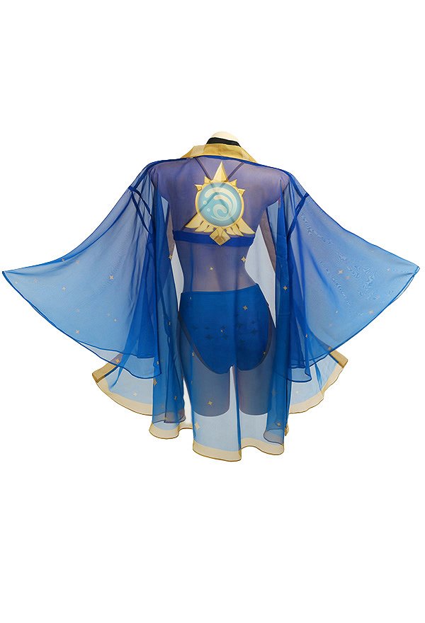Miccostumes Trajes de baño Mona Derivado Cubierta Estampados de estrellas Haori Kimono de gasa