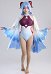 Miccostumes Swimsuits Ganyu Cutout Swimsuit Crisscross Neckholder Cosplay Badeanzug mit Chiffon Haori in Blau