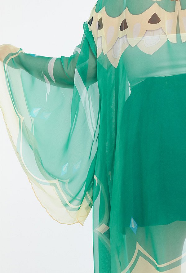 Plus Size Genshin Impact Venti Kimono Haori Cover Up Women Chiffon Cover Up for Summer