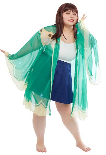 Kimono Haori de talla grande de Genshin Impact Venti para mujer confeccionado en gasa ideal para el verano