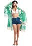 Miccostumes Swimsuits Genshin Impact Veste en Mousseline Dérivé Venti de Style Haori Kimono pour Plage