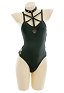 Trajes de baño Miccostumes para mujer gótico sexy de una pieza con cuello halter