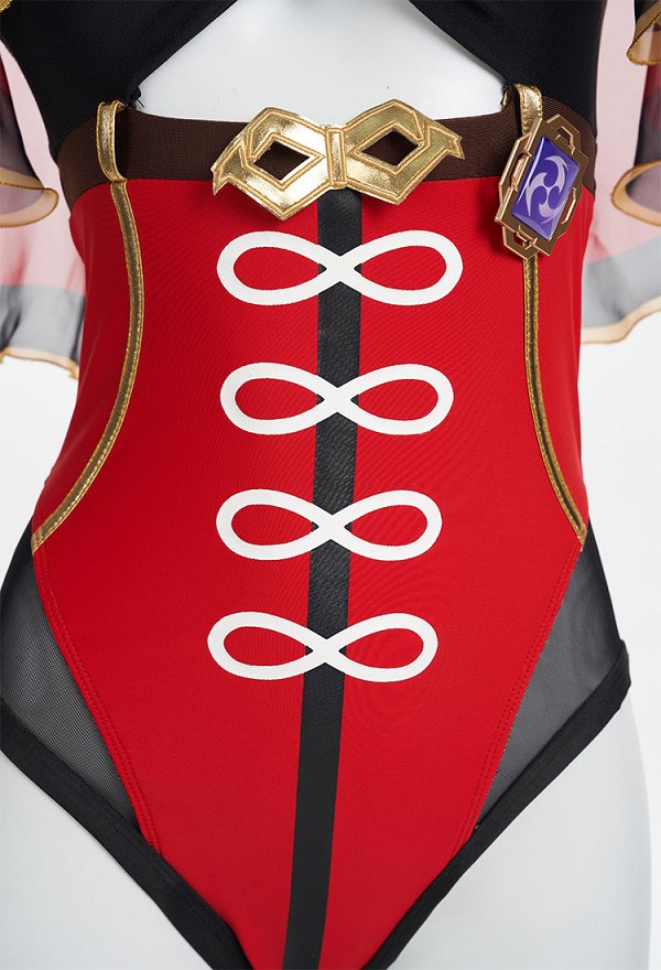 Traje de baño de una pieza derivado de Beidou con corte sexy tejido de malla y control de abdomen
