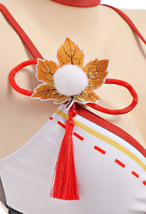 Maillots de bain Miccostumes Kaedehara Kazuha Maillot de bain une pièce décolleté plongeant et cache-maillot avec tour de cou et clip