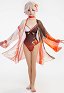 Maillots de bain Miccostumes Kaedehara Kazuha Maillot de bain une pièce décolleté plongeant et cache-maillot avec tour de cou et clip