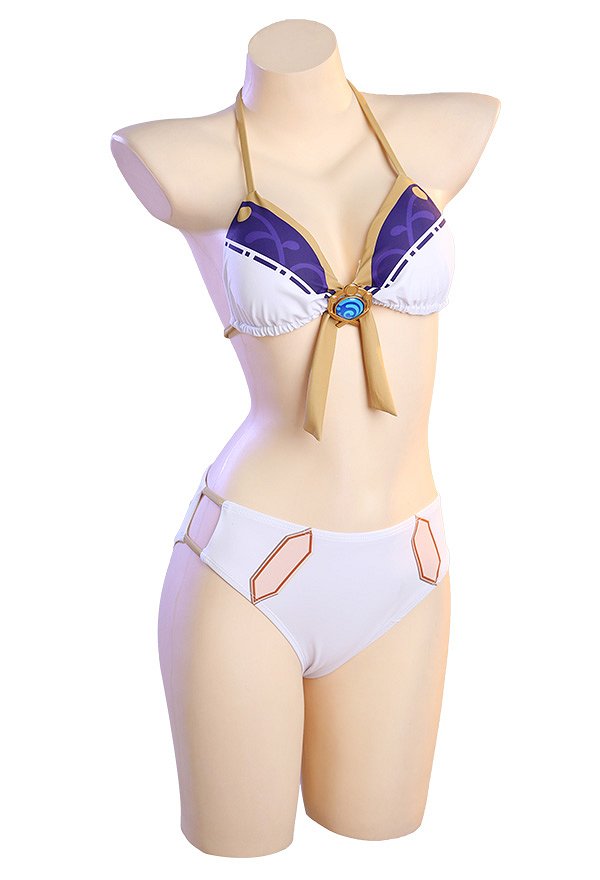 Kamisato Ayato Maillot de bain deux pièces dérivé Ensemble bikini dos nu Maillot de bain