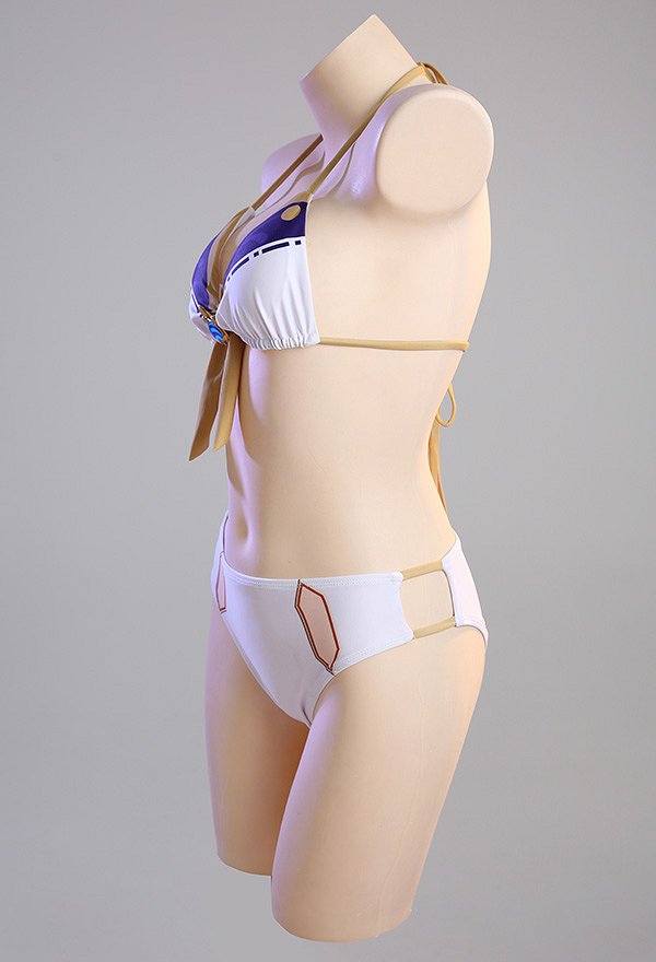 Kamisato Ayato Maillot de bain deux pièces dérivé Ensemble bikini dos nu Maillot de bain