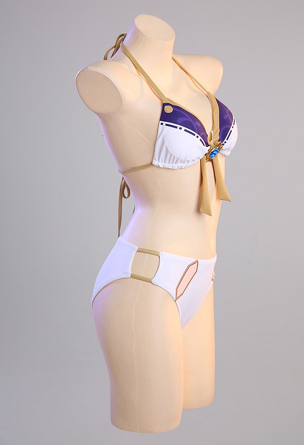 Kamisato Ayato Maillot de bain deux pièces dérivé Ensemble bikini dos nu Maillot de bain