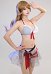 Miccostumes Trajes de baño Childe Tartaglia Conjunto de bikini derivado Top y braguita con cordones Traje de baño de dos piezas con pareo y clip