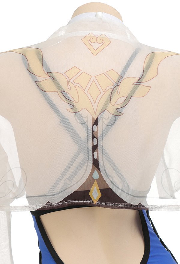 Yelan Derivative Damen One-Piece Swimsuit Bodysuit Badeanzug V Ausschnitt High Cut Neckholder Swimwear