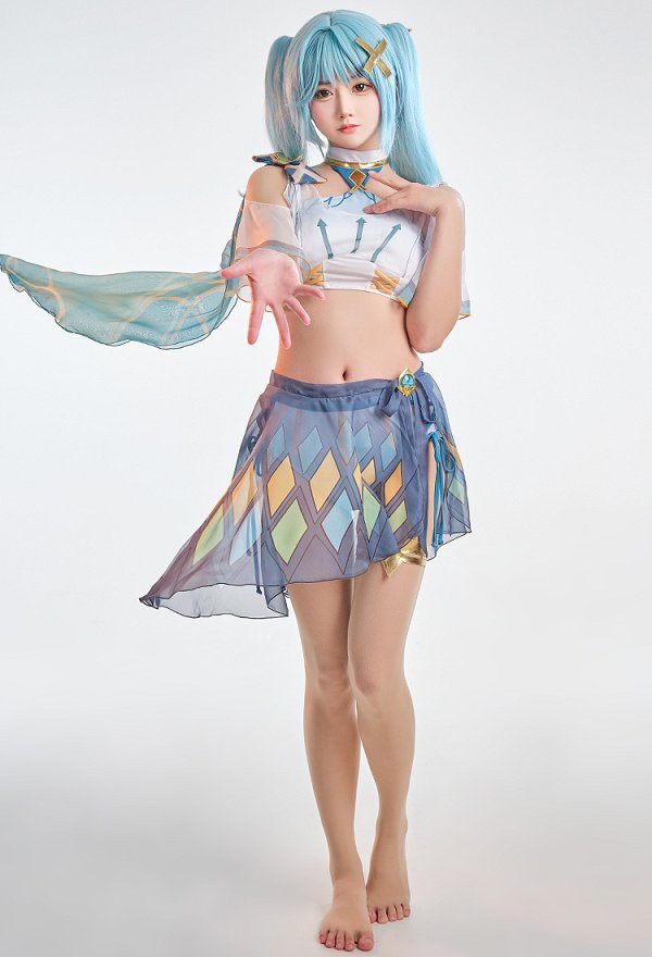 Conjunto de bikini derivado de Faruzan top halter y braguita con cordones traje de baño de dos piezas con falda cruzada de gasa broche y correa para la pierna