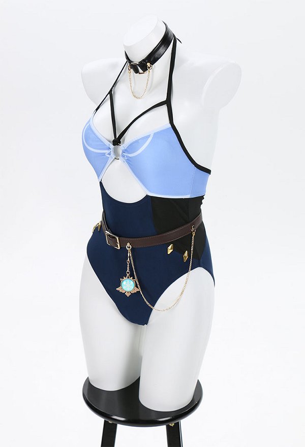 Traje de baño de una pieza derivado de Kaeya con corte sexy cuello halter y cordones que controla el abdomen
