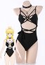 Miccostumes Gothic Sexy Swimsuits for Women One-Piece Swimsuit Butterfly Tummy Control Bathing Suit