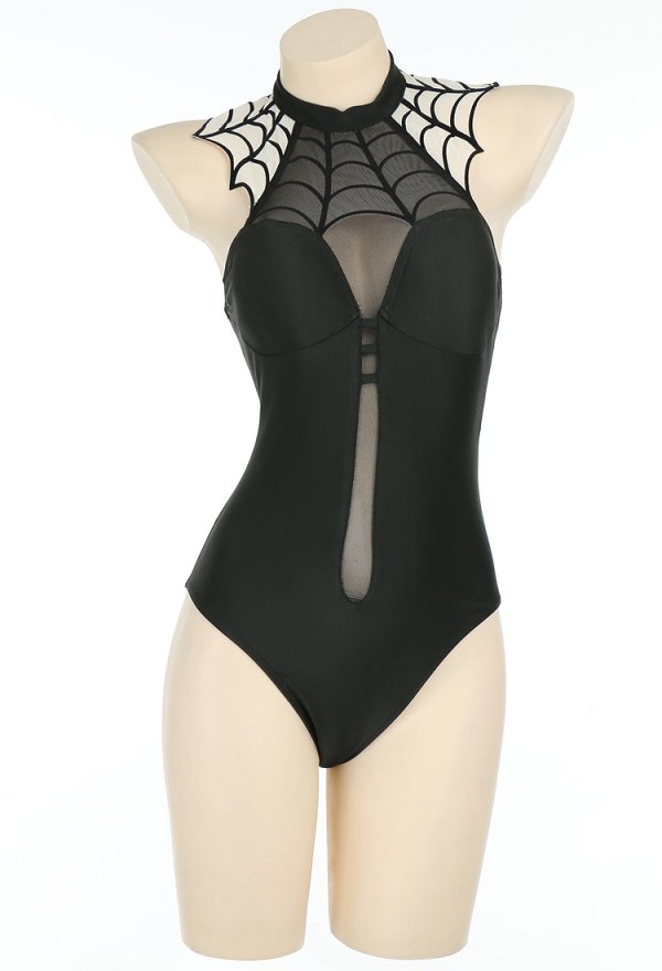 Miccostumes Swimsuits for Women Spider Web Hollowed Bathing Suit Tummy Control One-piece Swimwear Miccostumes Swimsuits for Women Spider Web Hollowed Bathing Suit Tummy Control One-piece Swimwear