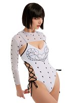 Miccostumes Swimsuits Bucciarati Swimsuit Crisscross Cutout Hoher Beinausschnitt Badeanzug Bodysuit mit Lange Arm Top Miccostumes Swimsuits Bucciarati Swimsuit Crisscross Cutout Hoher Beinausschnitt Badeanzug Bodysuit mit Lange Arm Top