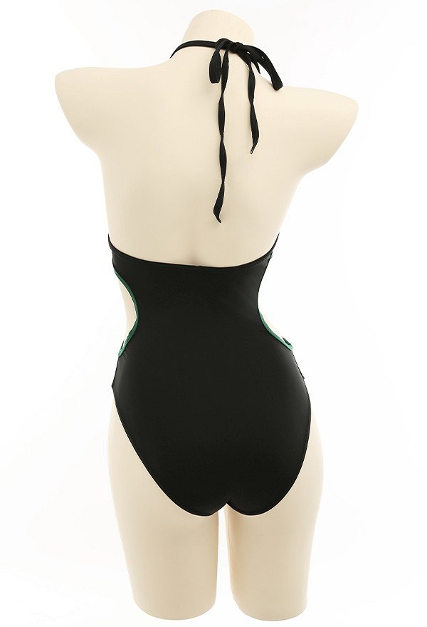 Traje de Baño sin Espalda para Baño Halter Traje de Baño de una Sola Pieza Traje de Baño Frontal Cruzado
