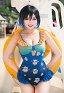 Traje de baño kawaii para bañarse Traje de baño de una pieza con volantes y estampado de dibujos animados