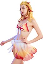 Maillots de bain Miccostumes Motif flamme pour ensemble bikini Top à lacets et short dégradé Maillot de bain deux pièces avec paréo