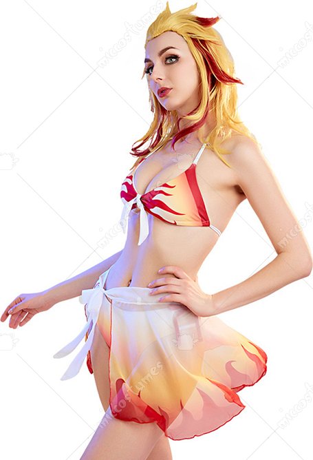 Maillots de bain Miccostumes Motif flamme pour ensemble bikini Top à lacets et short dégradé Maillot de bain deux pièces avec paréo