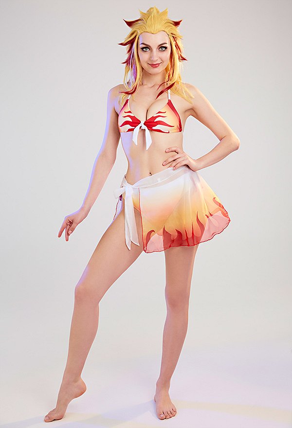 Miccostumes Trajes de baño con estampado de llamas para el baño Conjunto de bikini con top con cordones y pantalones cortos con degradado de color Traje de baño de dos piezas con pareo envolvente