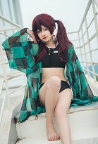 Miccostumes Swimsuits Bikini Set Back Prints Top and Bottoms Two-Piece Bathing Suit Swimwear with Black and Green Plaid Kimono Haoori Cover Up Miccostumes Swimsuits Bikini Set Back Prints Top and Bottoms Two-Piece Bathing Suit Swimwear with Black and Green Plaid Kimono Haoori Cover Up