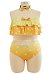Maillots de bain grande taille Maillot de bain dos nu Maillot de bain deux pièces taille haute avec tour de cou