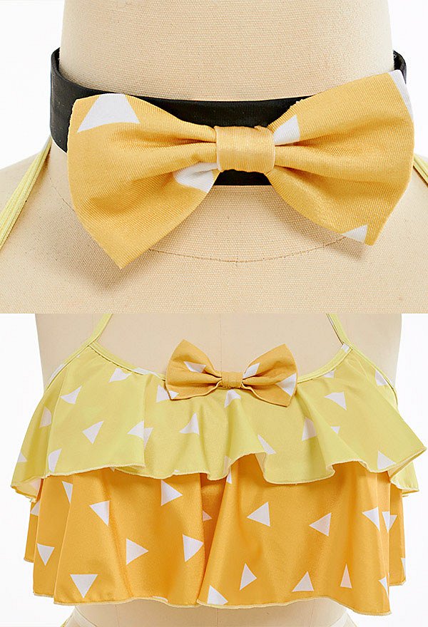 Trajes de baño de talla grande Traje de baño halter Traje de baño de dos piezas de cintura alta con gargantilla